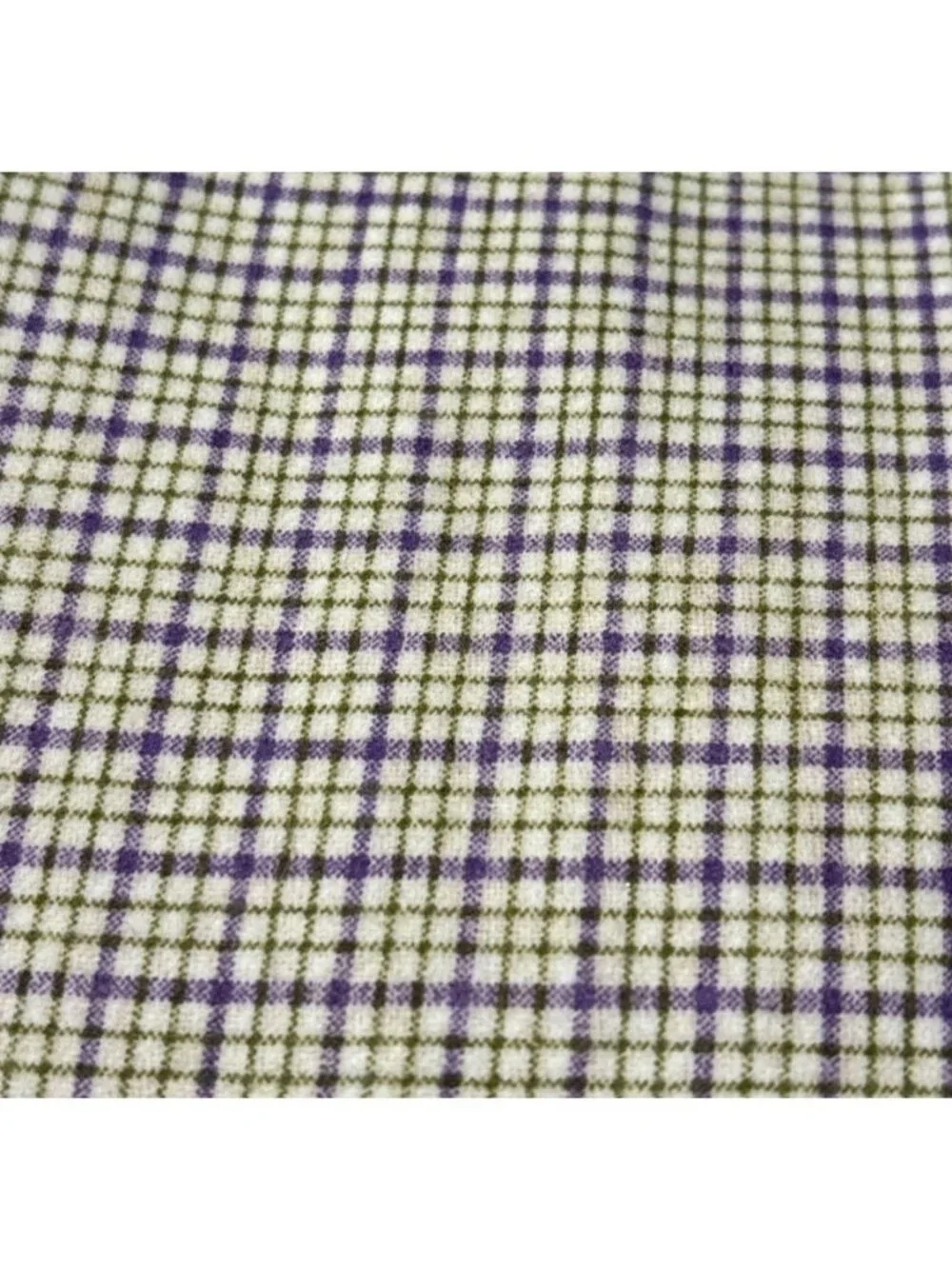 Purple & Green Plaid Flannel Fabric 1/2 yard x 46